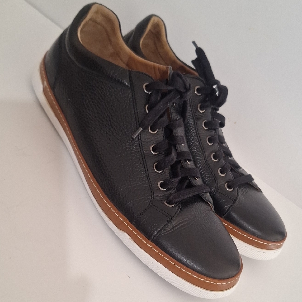 Allen Edmonds Black Leather Sneakers with Layered Sole